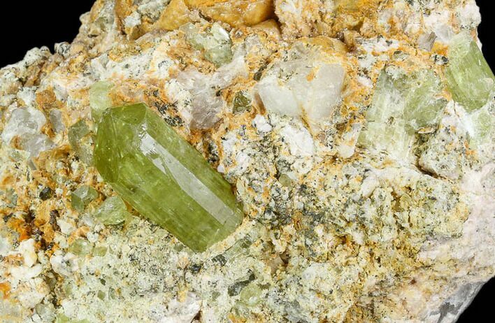Lustrous, Apatite Crystals in Feldspar - Imilchil, Morocco #107891